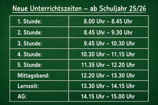 Unterrichtszeiten Unterrichtszeiten